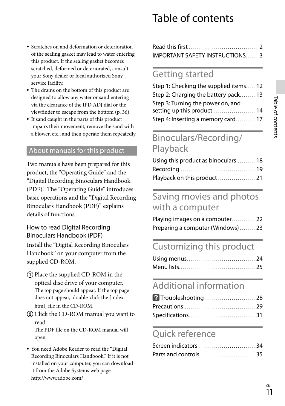 Sony DEV-50 User Manual | Page 11 / 116