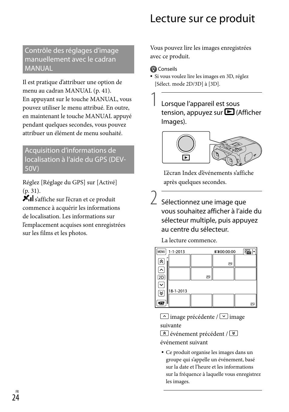 Lecture sur ce produit | Sony DEV-50 User Manual | Page 60 / 116