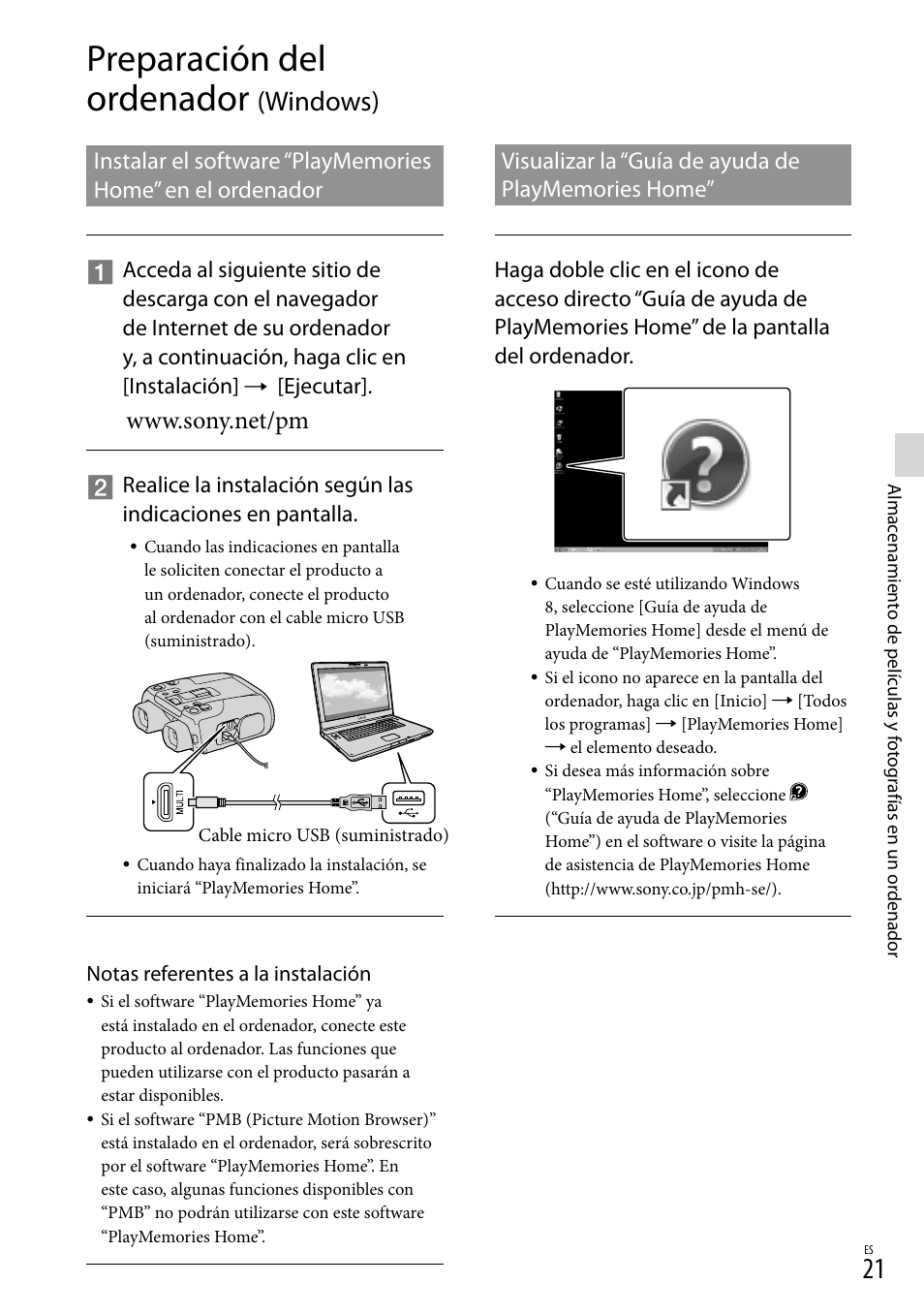 Preparación del ordenador (windows), Preparación del ordenador, Windows) | Ejecutar | Sony DEV-50 User Manual | Page 99 / 116