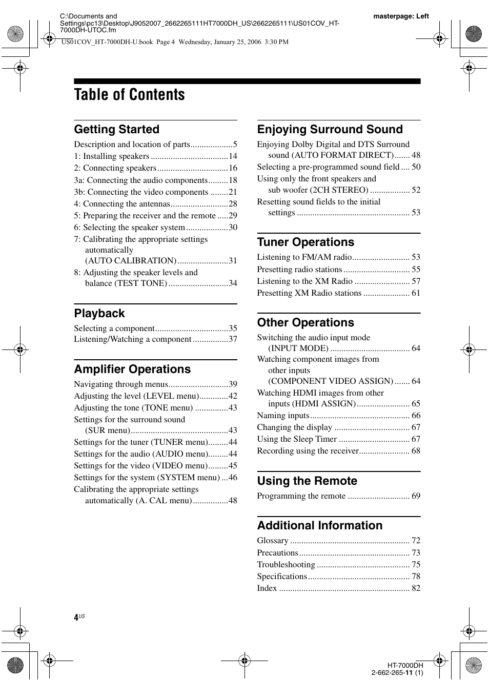 Sony STR-K7000 User Manual | Page 4 / 84