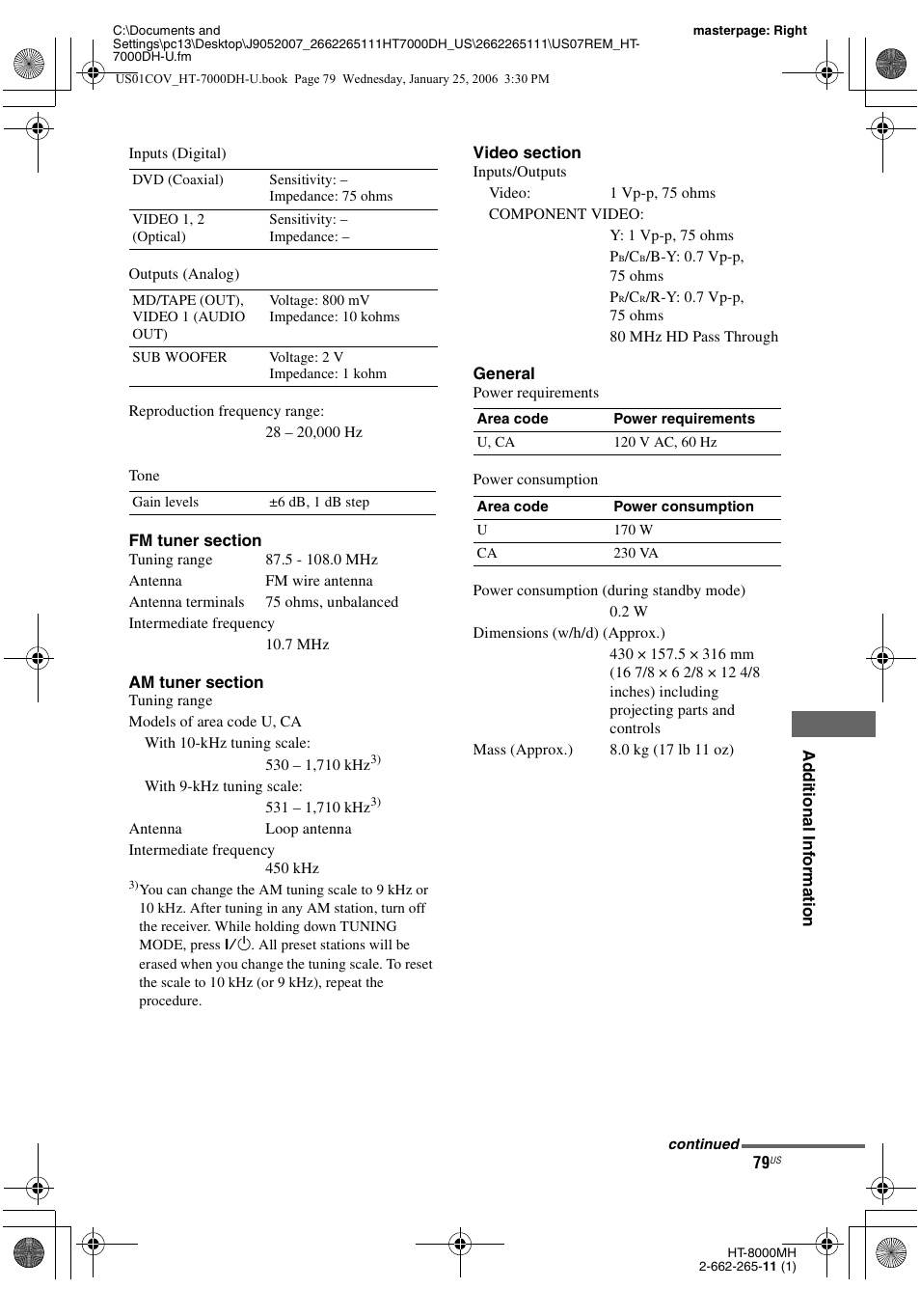 Sony STR-K7000 User Manual | Page 79 / 84