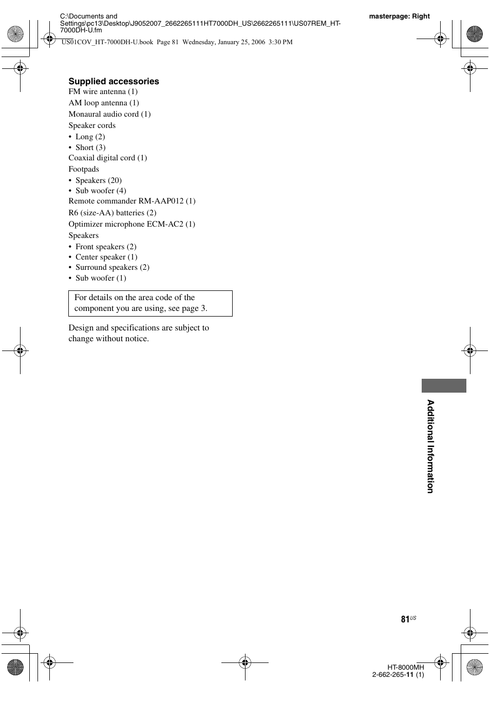 Sony STR-K7000 User Manual | Page 81 / 84