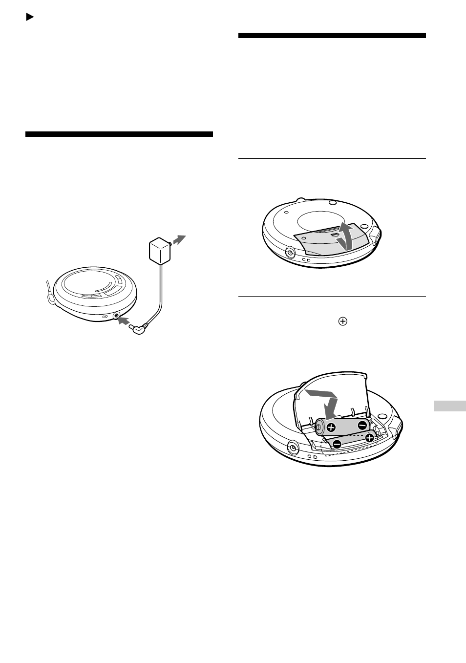 Connecting a power source, Using the ac power adaptor, Using the rechargeable batteries | Sony D-EJ626CK User Manual | Page 17 / 28