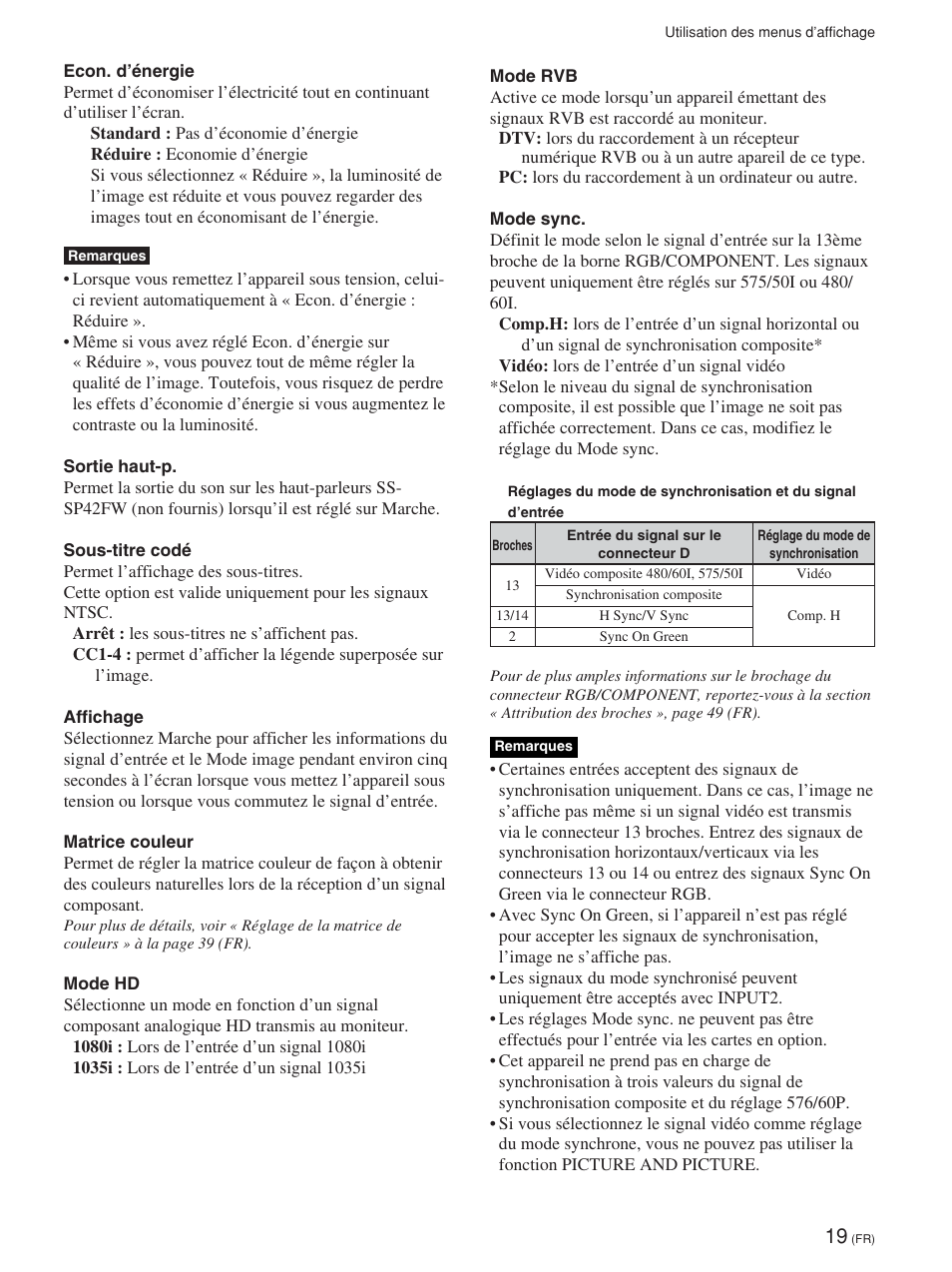 Sony FWD-42PV1 User Manual | Page 113 / 328