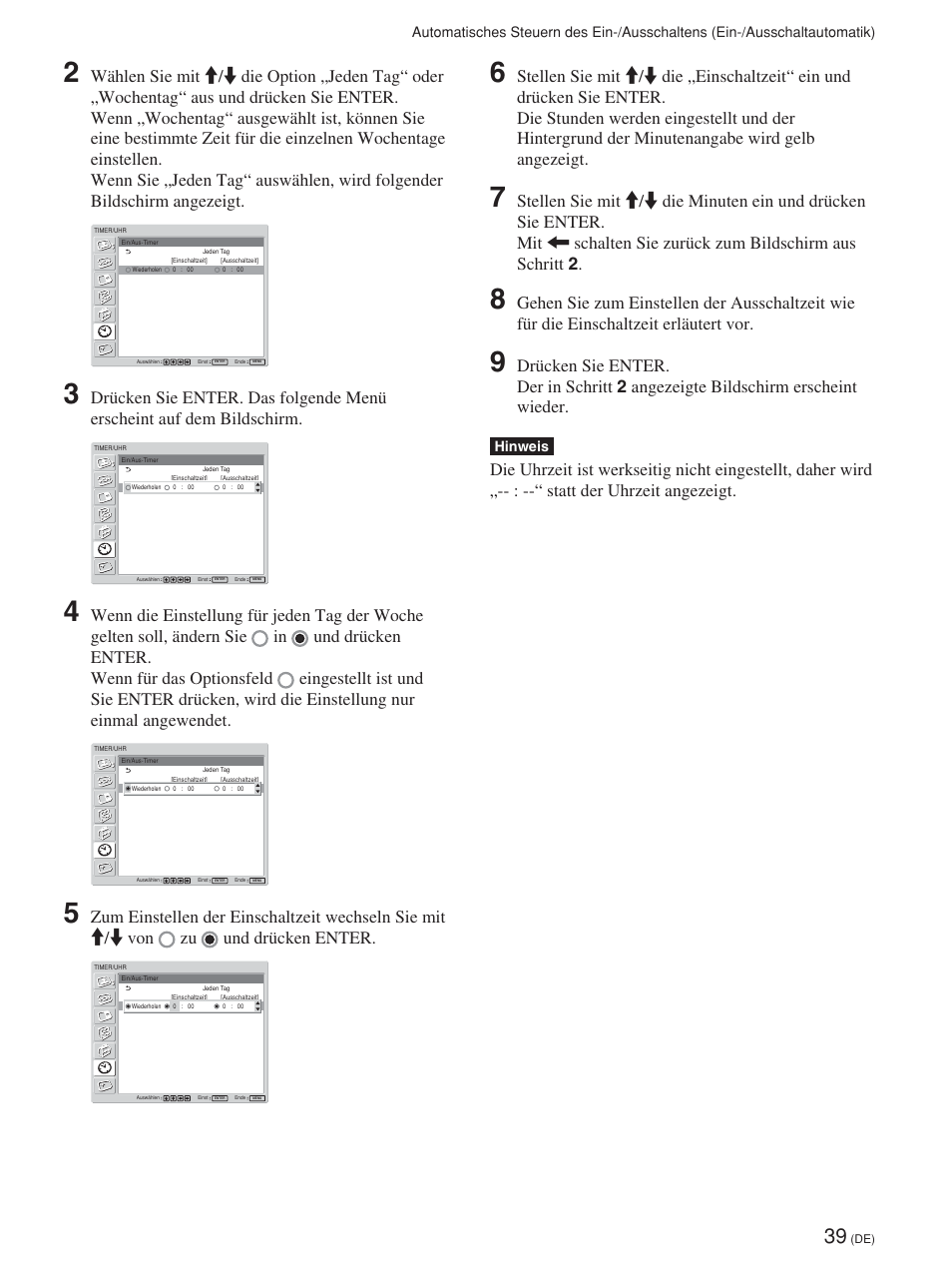 Hinweis | Sony FWD-42PV1 User Manual | Page 181 / 328