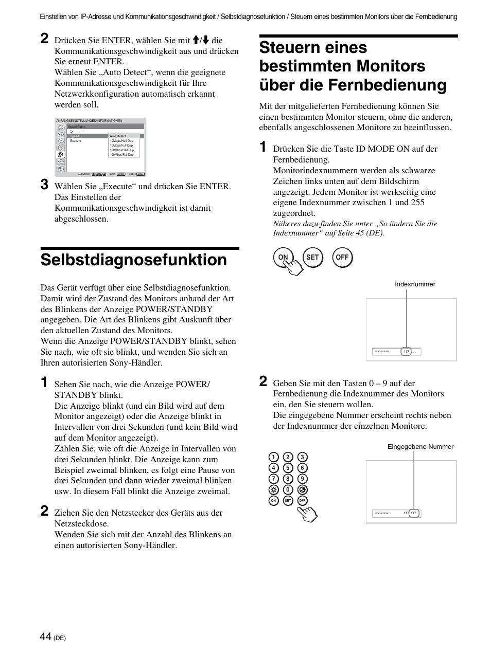 Selbstdiagnosefunktion | Sony FWD-42PV1 User Manual | Page 186 / 328