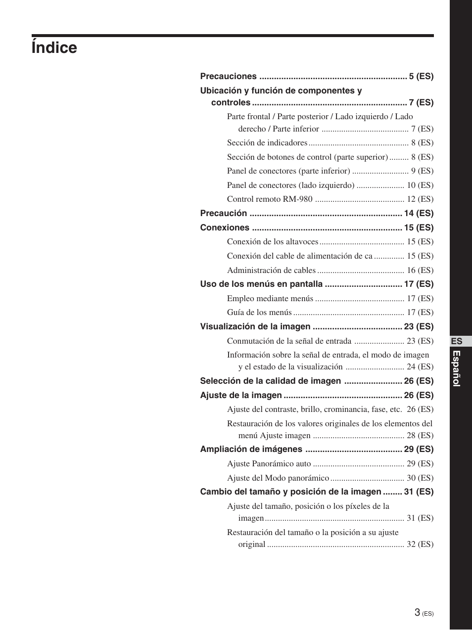 Índice | Sony FWD-42PV1 User Manual | Page 191 / 328