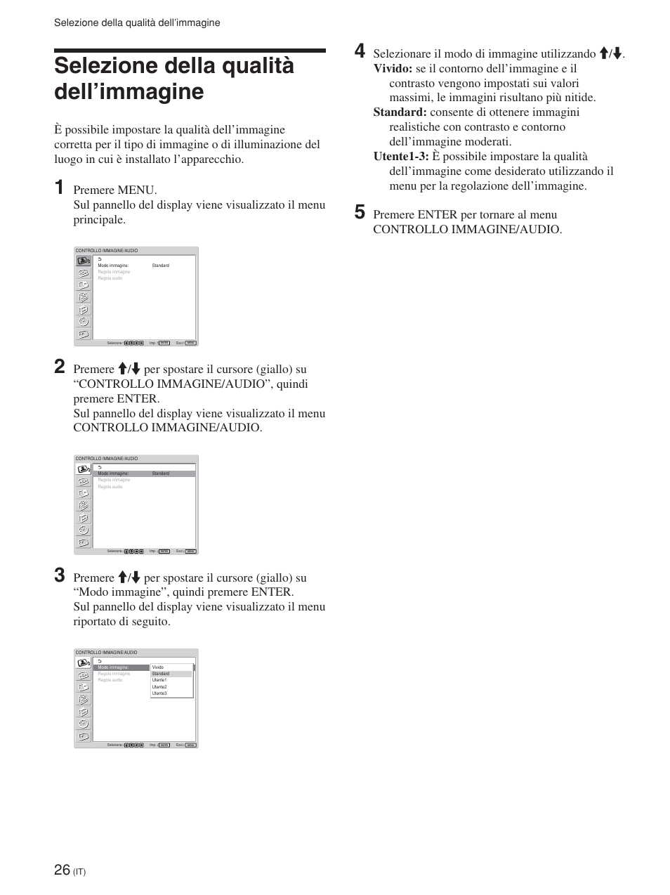 Selezione della qualità dell’immagine | Sony FWD-42PV1 User Manual | Page 260 / 328