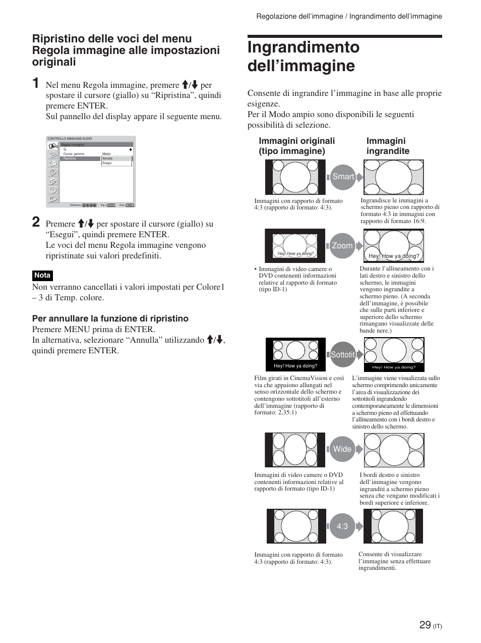 Ingrandimento dell’immagine | Sony FWD-42PV1 User Manual | Page 263 / 328