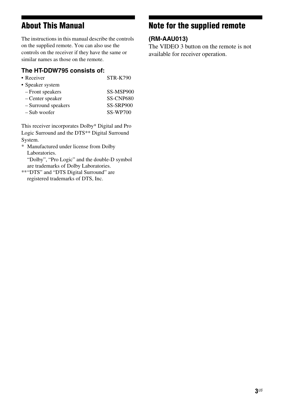 About this manual | Sony HT-DDW795 User Manual | Page 3 / 60