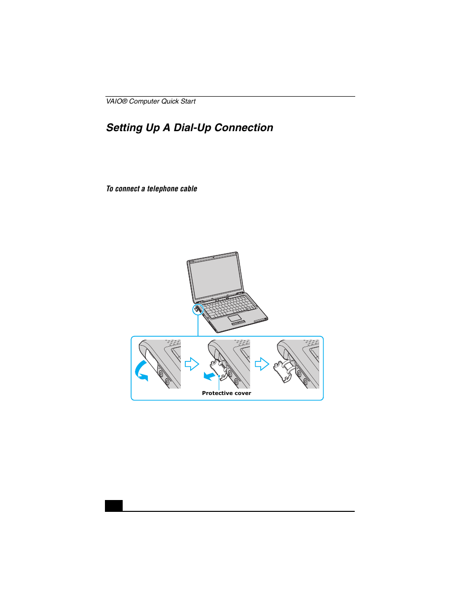 Setting up a dial-up connection | Sony VGN-S380P User Manual | Page 32 / 44