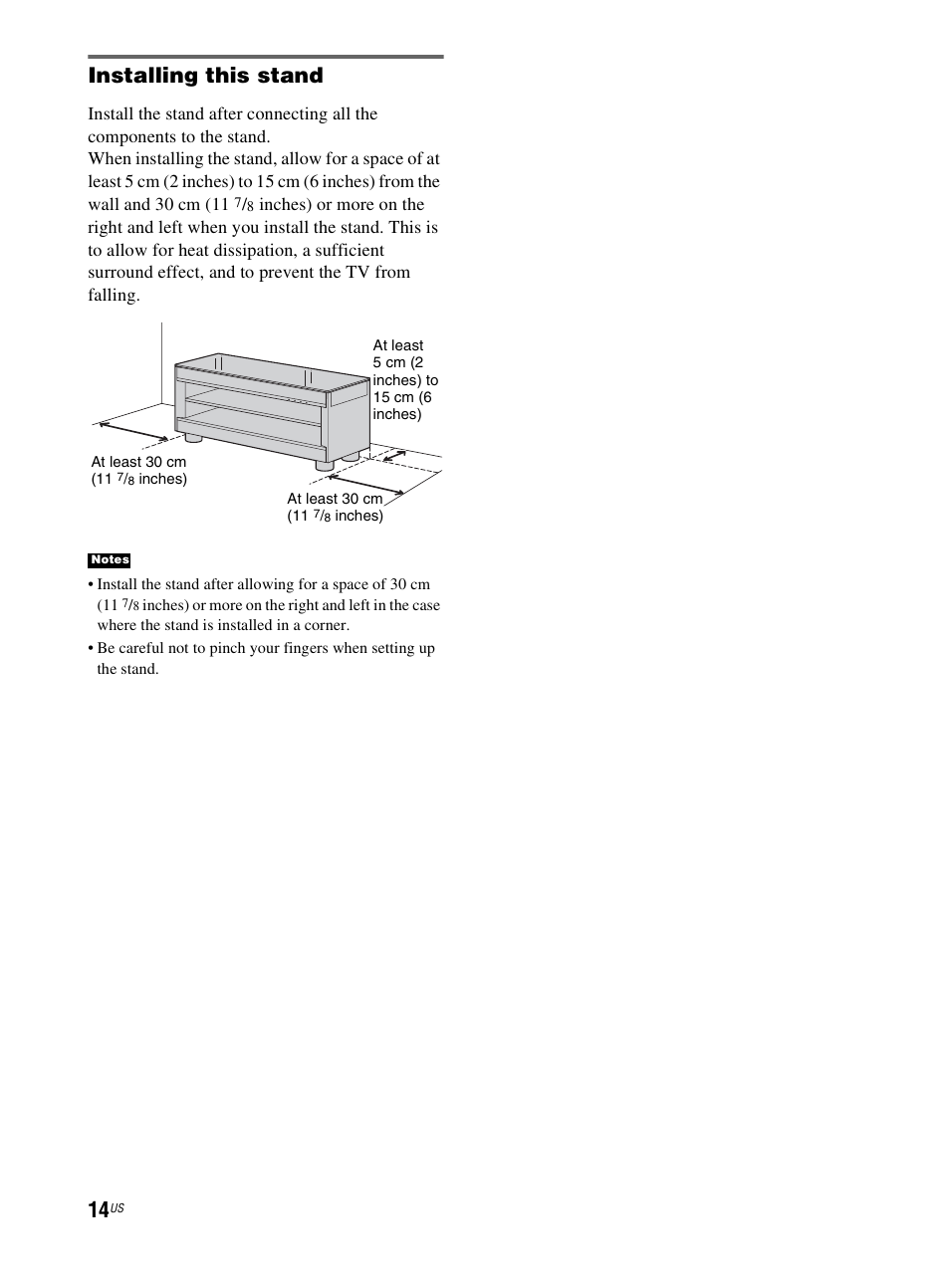 Installing this stand | Sony RHT-G800 User Manual | Page 14 / 160