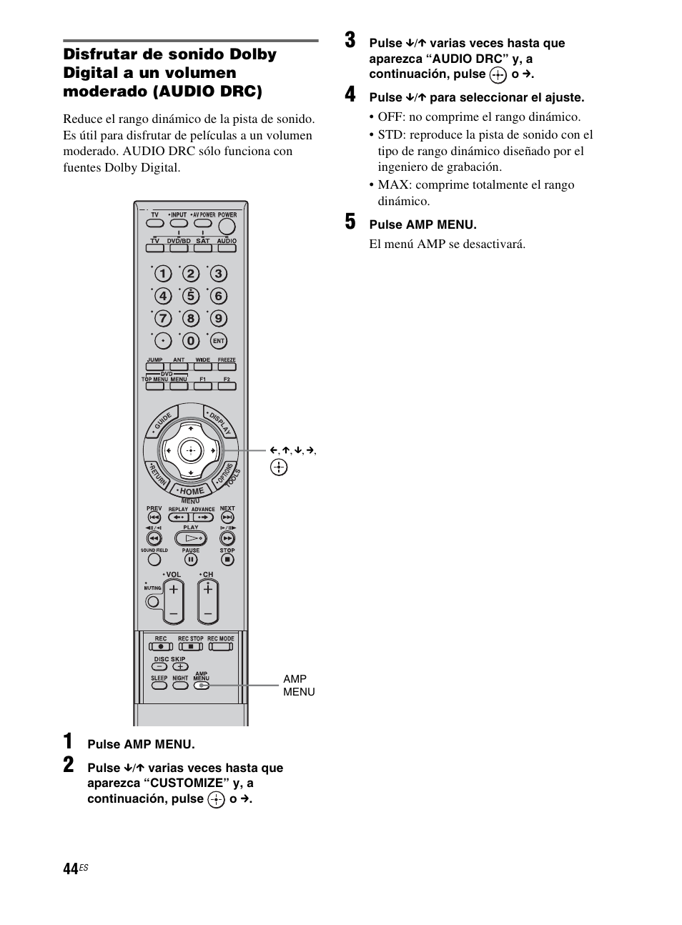 El menú amp se desactivará | Sony RHT-G800 User Manual | Page 148 / 160