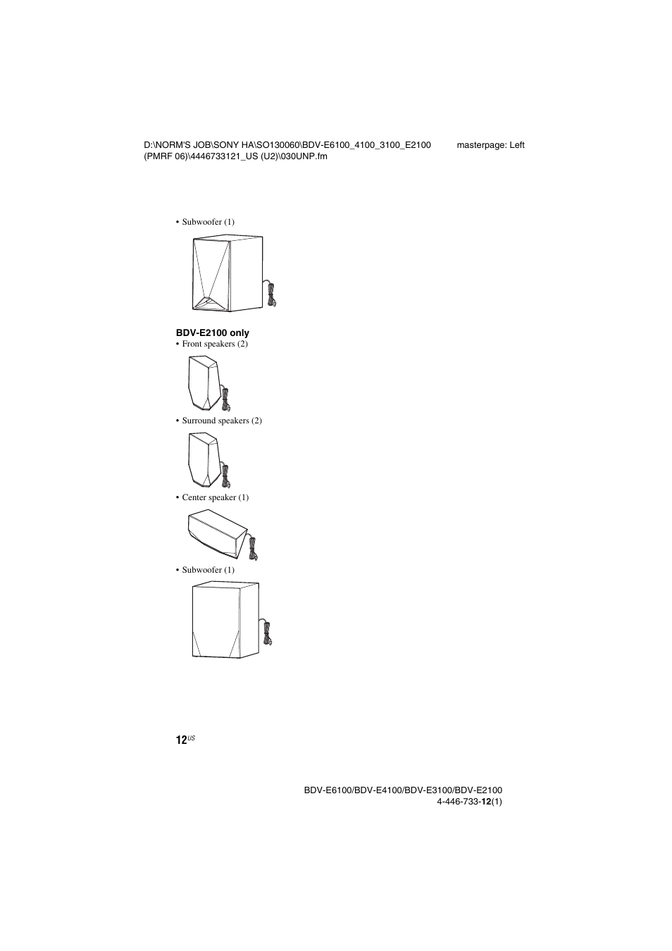 Sony BDV-E2100 User Manual | Page 12 / 72