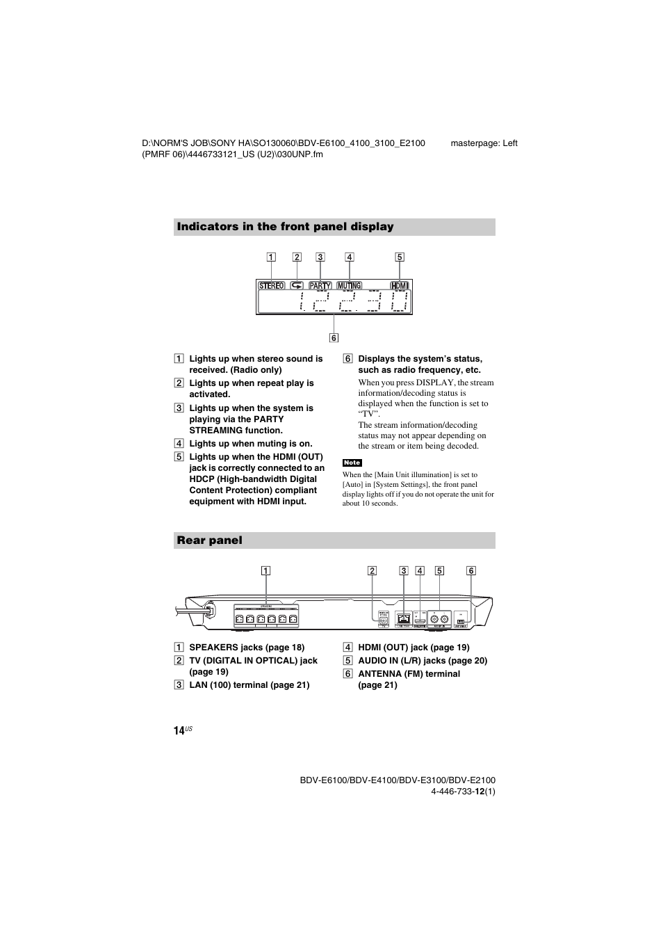 Sony BDV-E2100 User Manual | Page 14 / 72