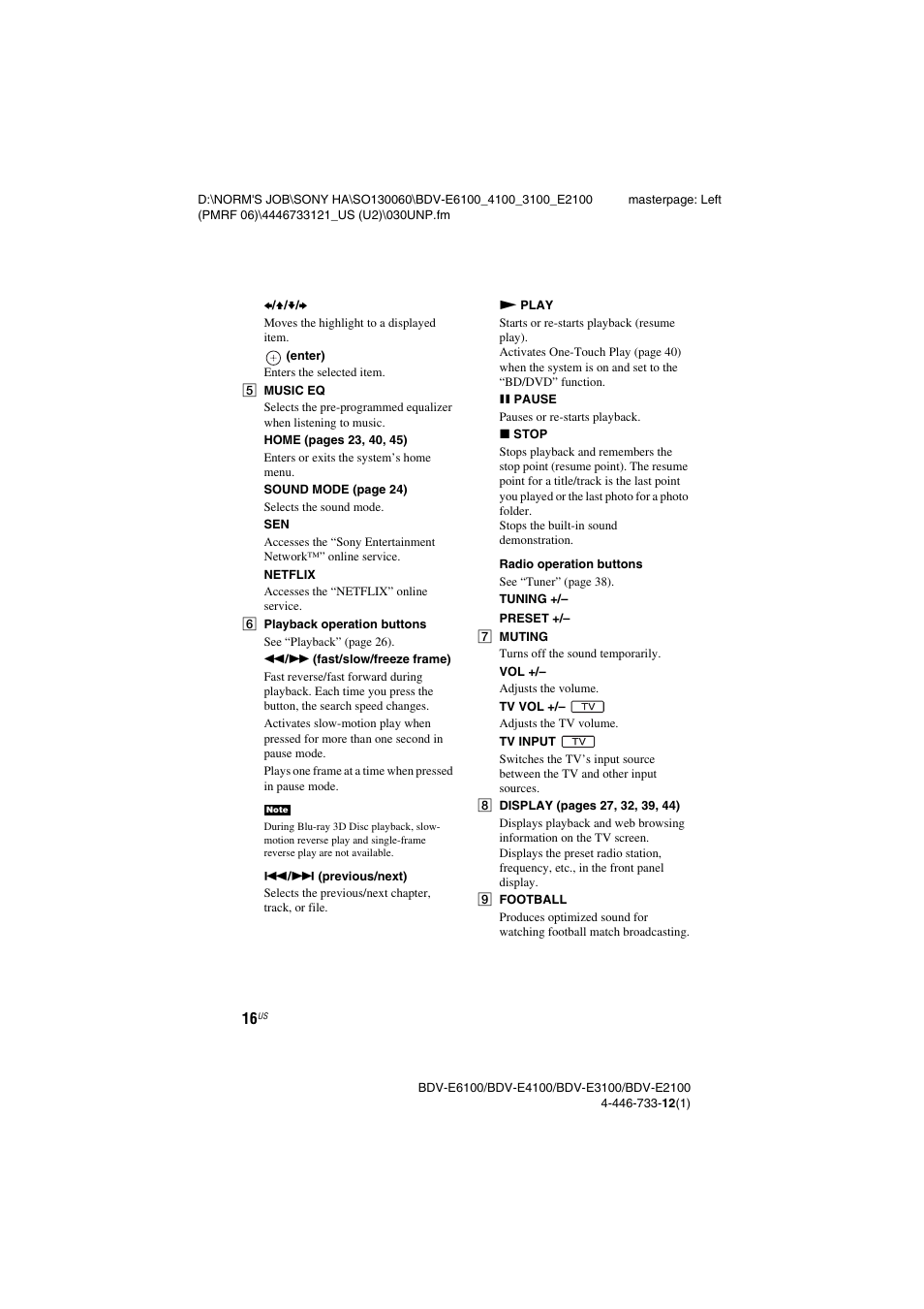 Sony BDV-E2100 User Manual | Page 16 / 72