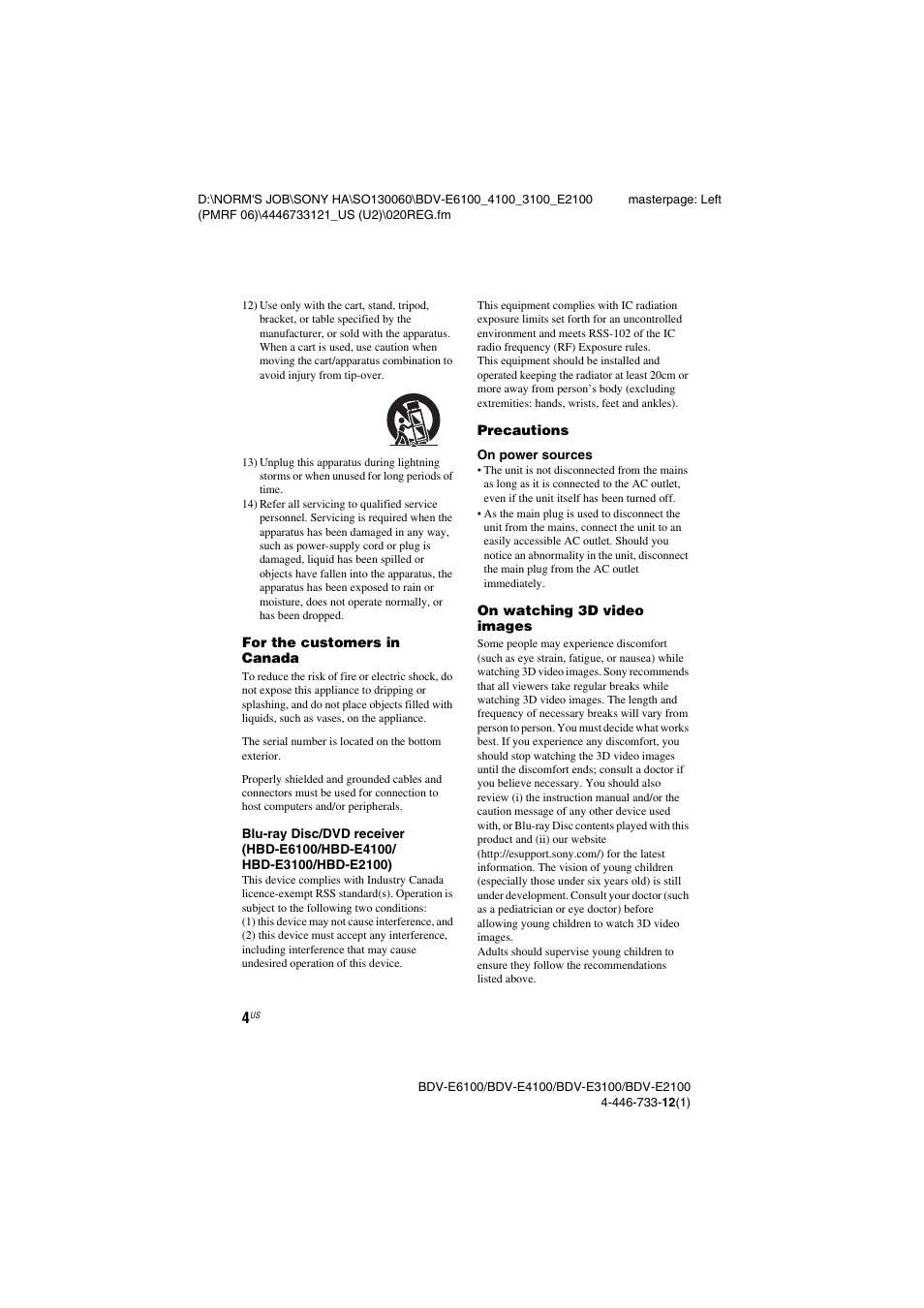 Sony BDV-E2100 User Manual | Page 4 / 72
