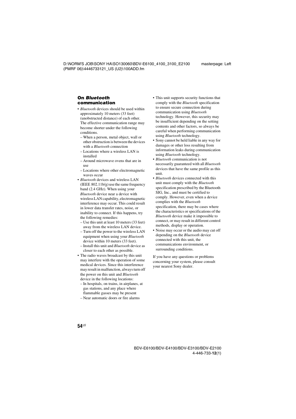 Sony BDV-E2100 User Manual | Page 54 / 72