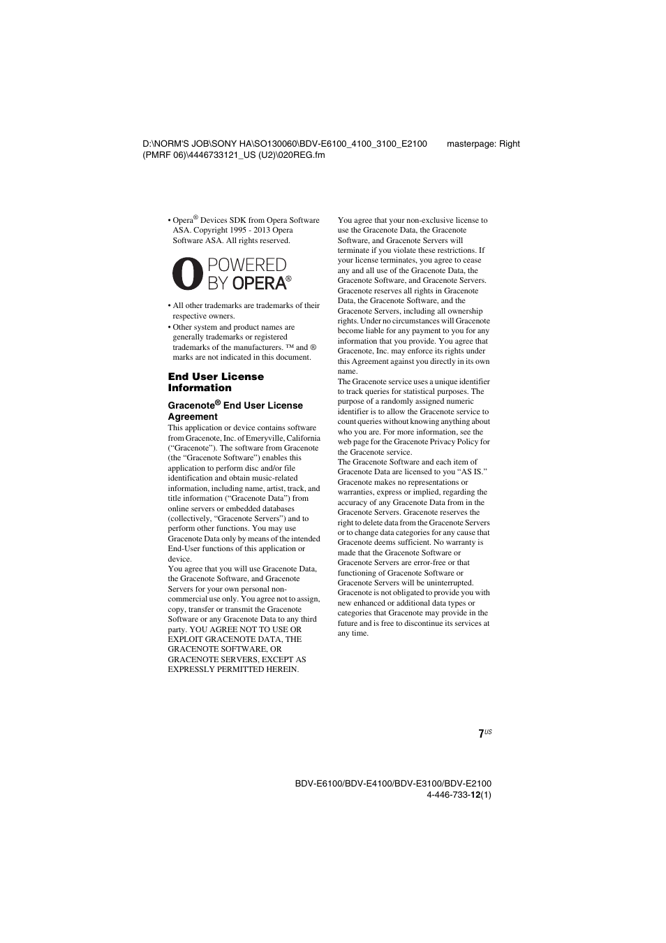 Sony BDV-E2100 User Manual | Page 7 / 72