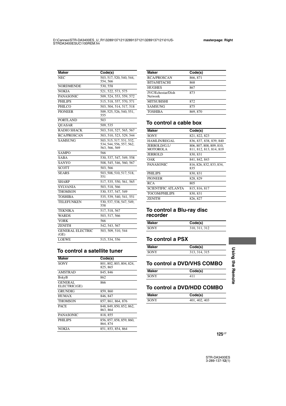 Sony STR-DA3400ES User Manual | Page 125 / 144