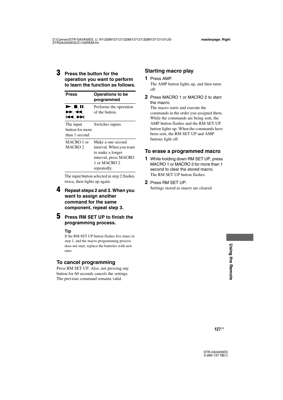 Sony STR-DA3400ES User Manual | Page 127 / 144