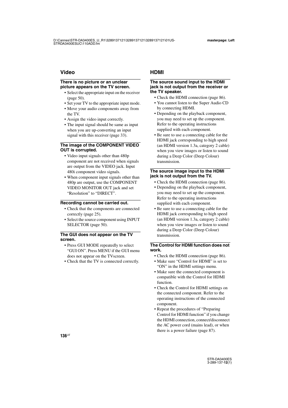 Sony STR-DA3400ES User Manual | Page 136 / 144