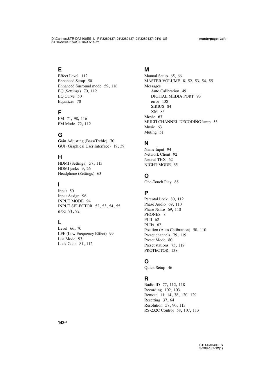 Sony STR-DA3400ES User Manual | Page 142 / 144