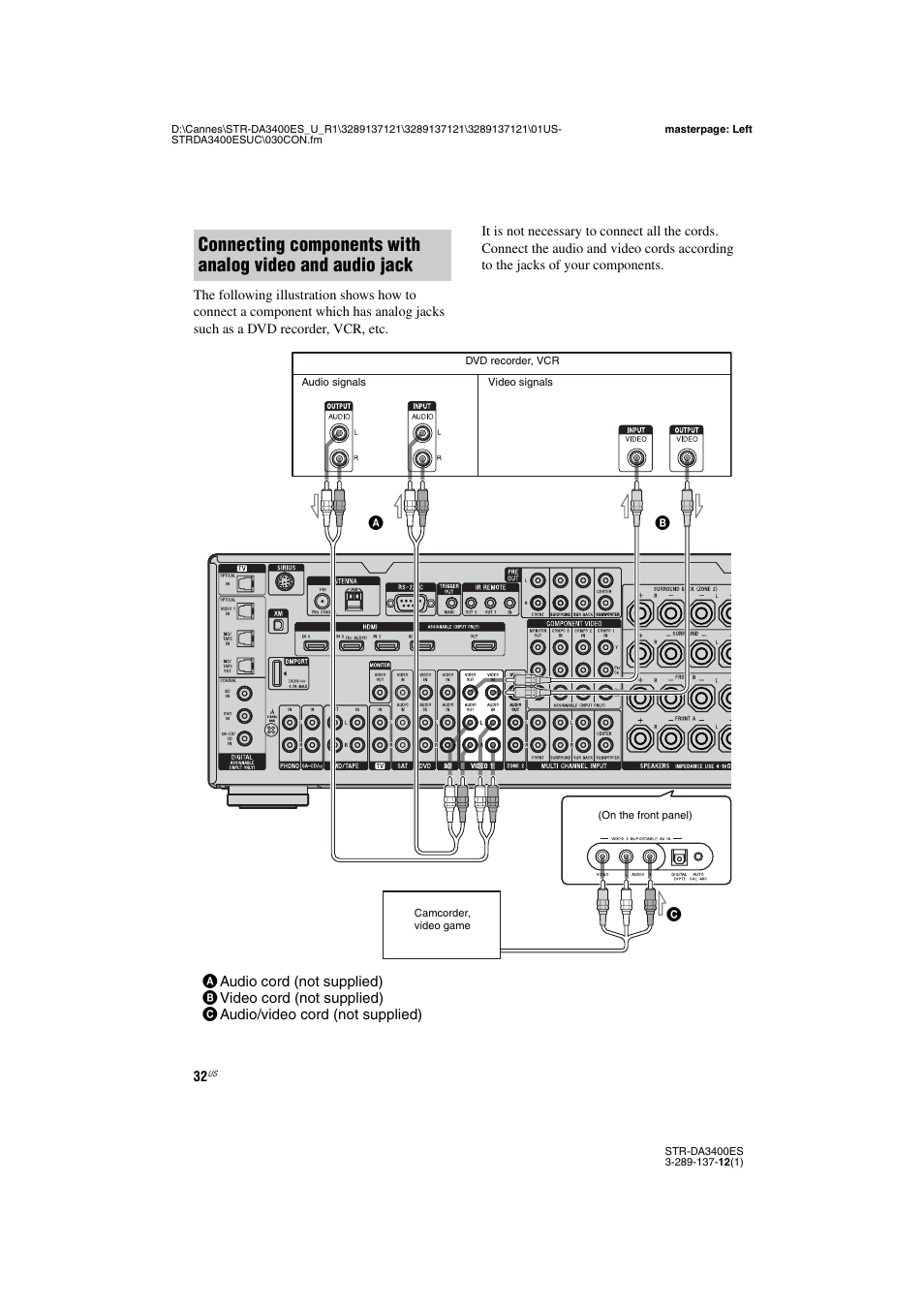 Sony STR-DA3400ES User Manual | Page 32 / 144