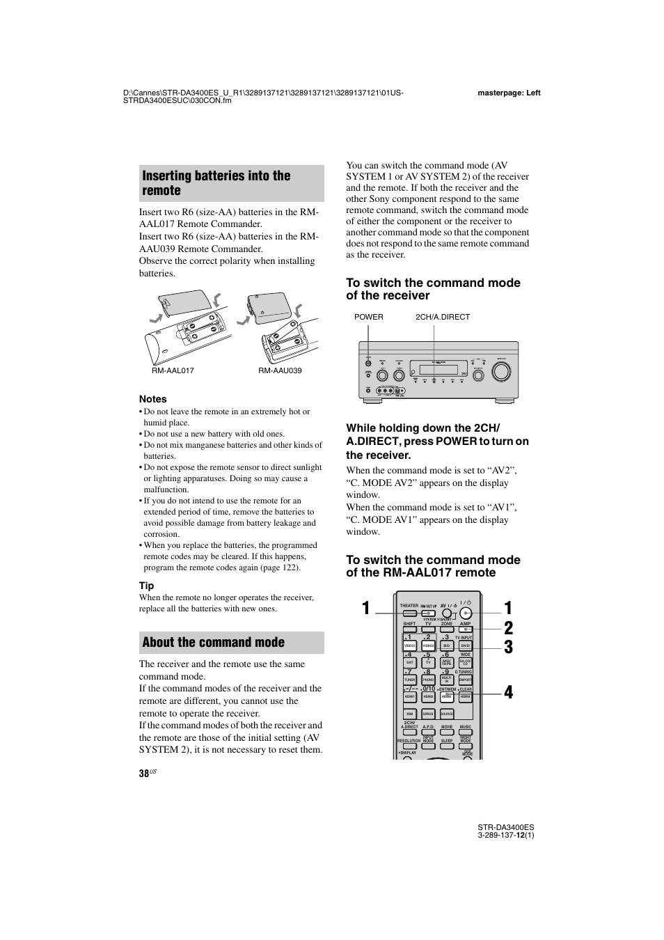 Sony STR-DA3400ES User Manual | Page 38 / 144