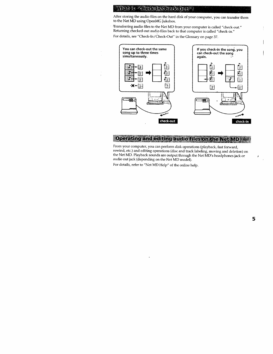 Operating and editing audio -fites oh tlie netmd | Sony MZ-N707 User Manual | Page 5 / 41