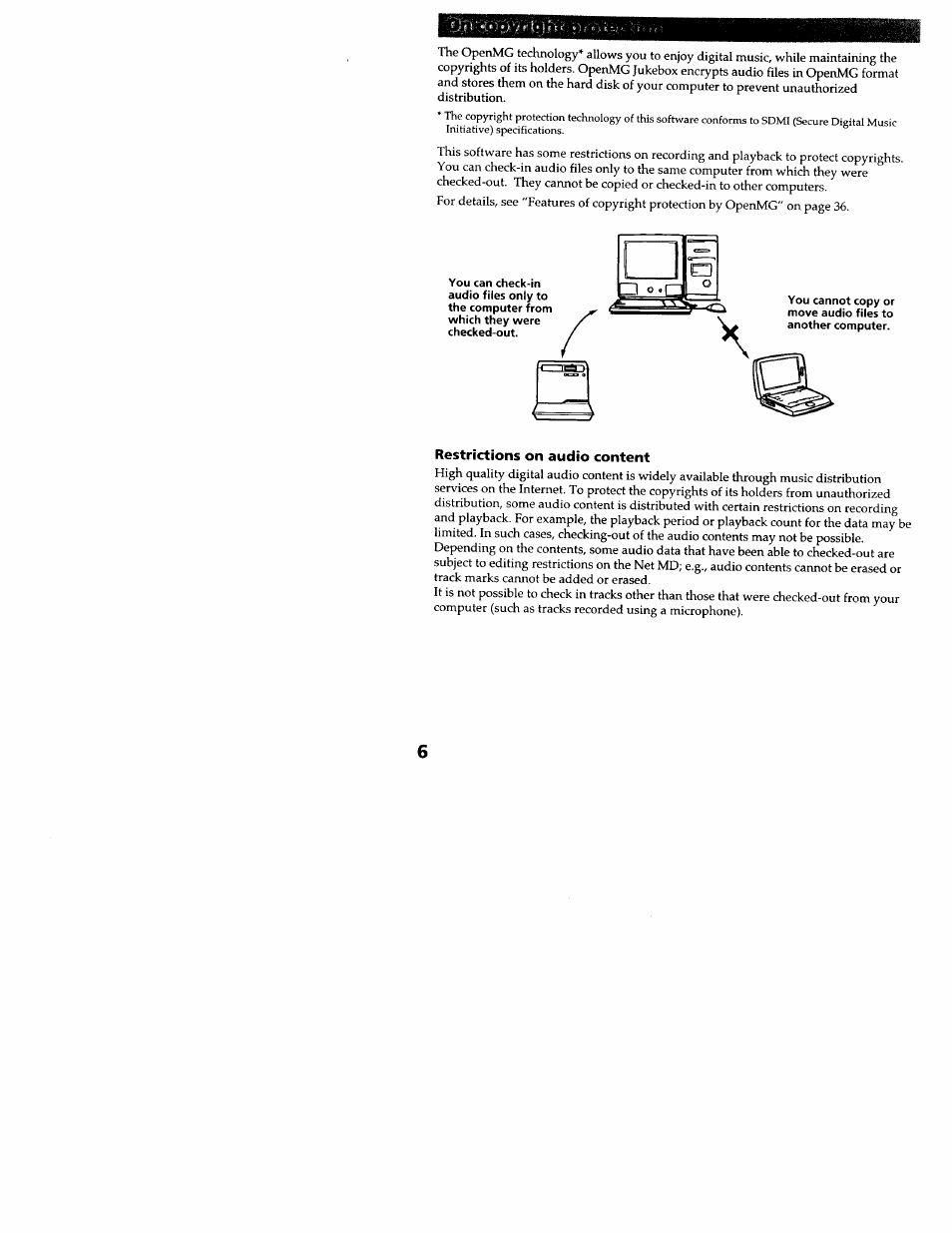 Restrictions on audio content | Sony MZ-N707 User Manual | Page 6 / 41