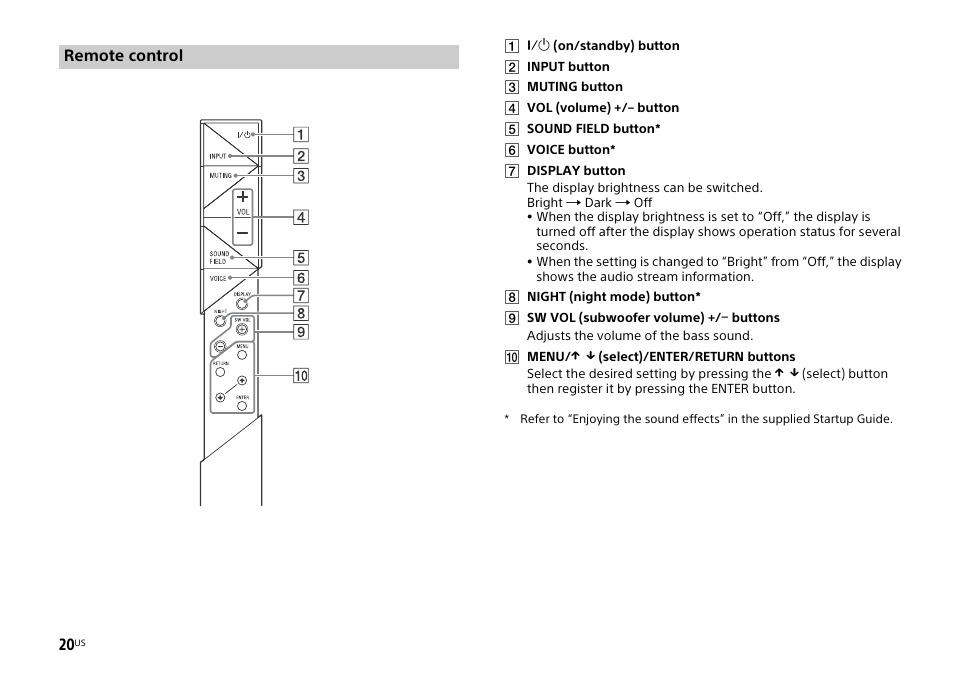 Sony HT-XT1 User Manual | Page 20 / 72