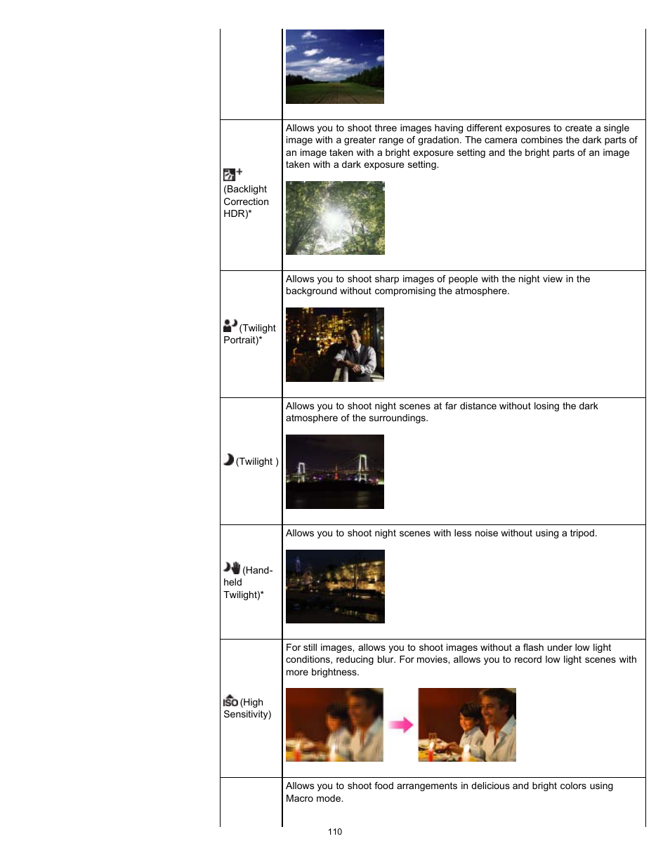 Sony DSC-HX9V User Manual | Page 110 / 289