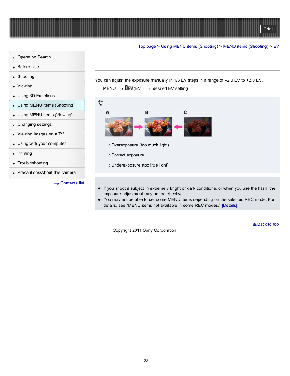 Sony DSC-HX9V User Manual | Page 122 / 289