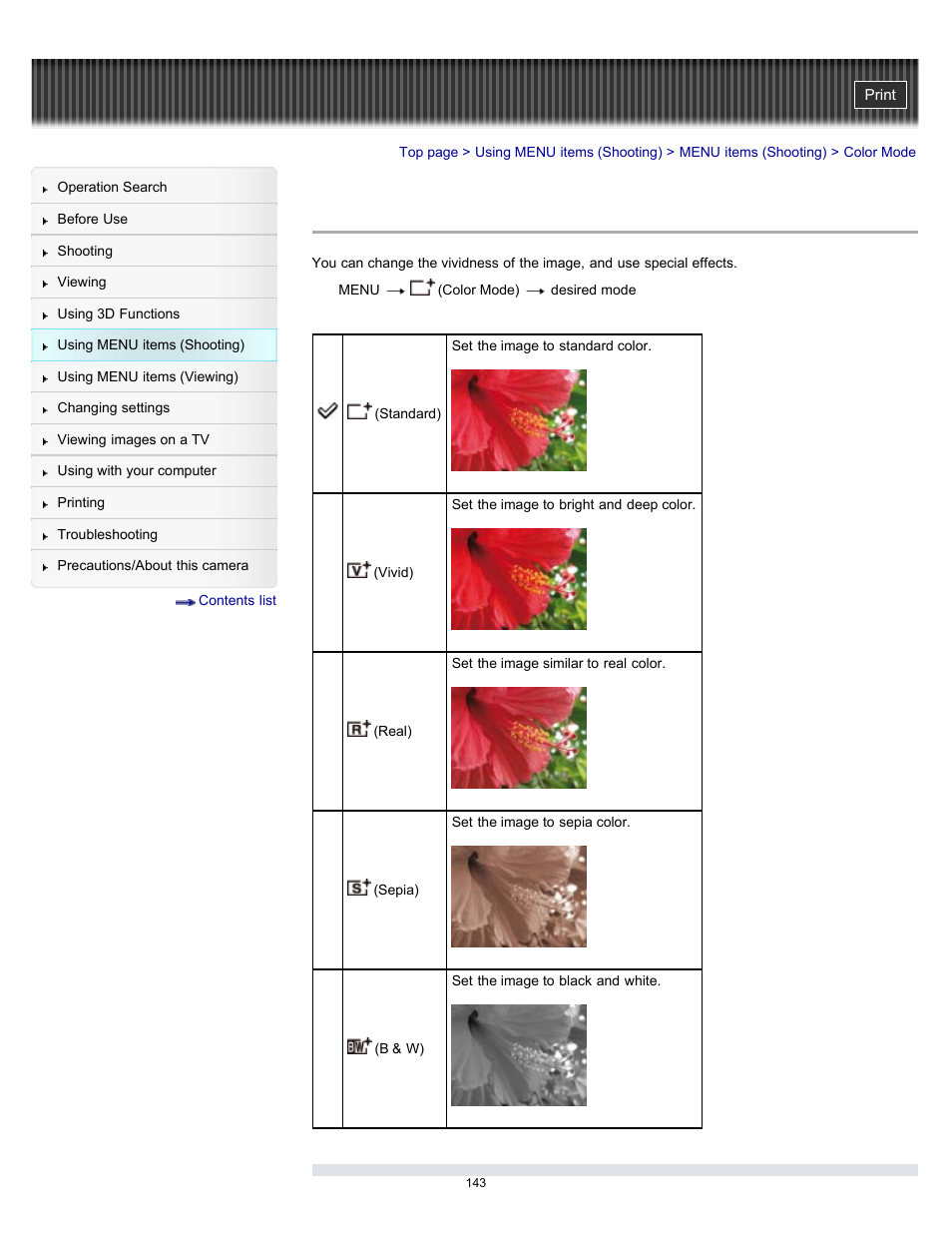 Color mode | Sony DSC-HX9V User Manual | Page 143 / 289