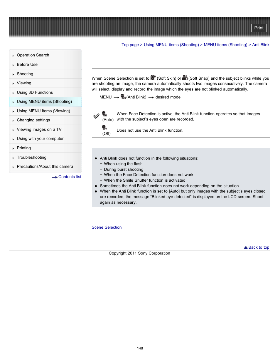 Anti blink | Sony DSC-HX9V User Manual | Page 148 / 289