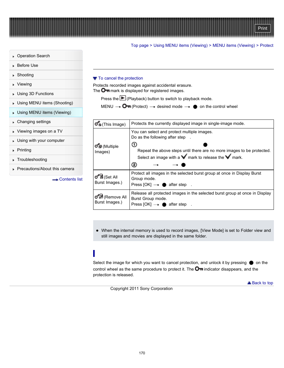 Protect | Sony DSC-HX9V User Manual | Page 170 / 289