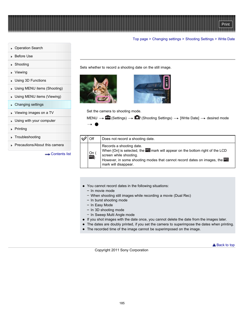 Write date | Sony DSC-HX9V User Manual | Page 185 / 289