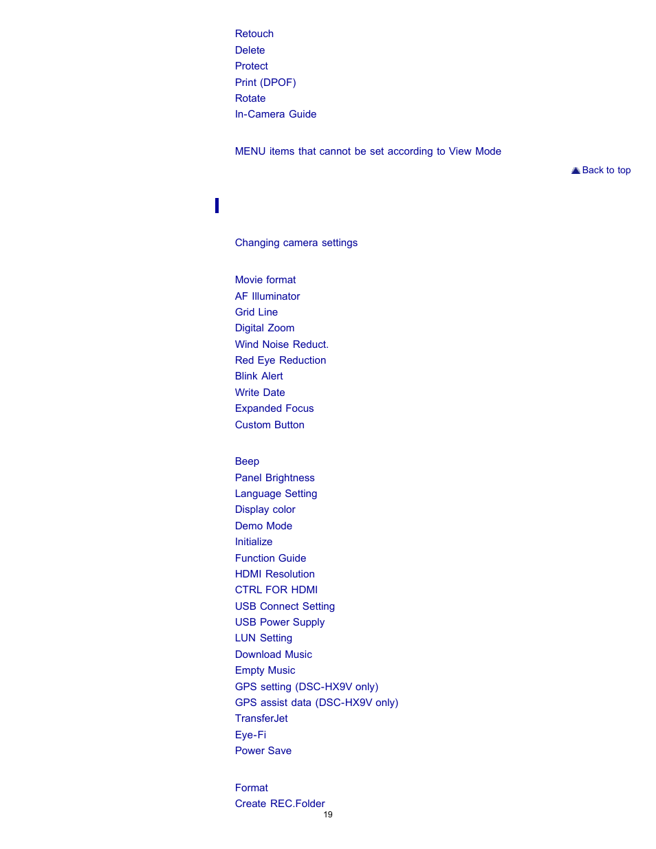 Sony DSC-HX9V User Manual | Page 19 / 289