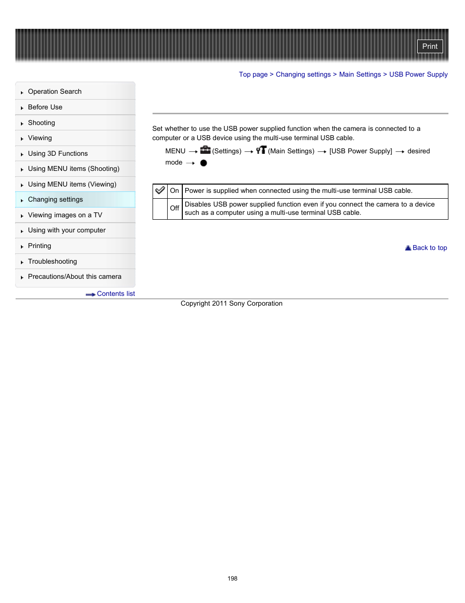 Usb power supply | Sony DSC-HX9V User Manual | Page 198 / 289