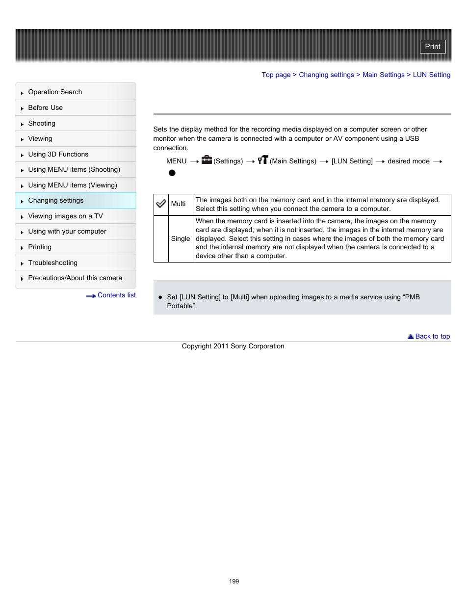 Lun setting | Sony DSC-HX9V User Manual | Page 199 / 289
