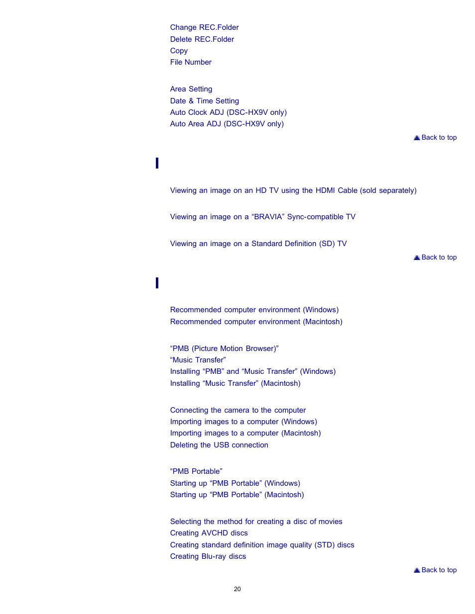 Sony DSC-HX9V User Manual | Page 20 / 289