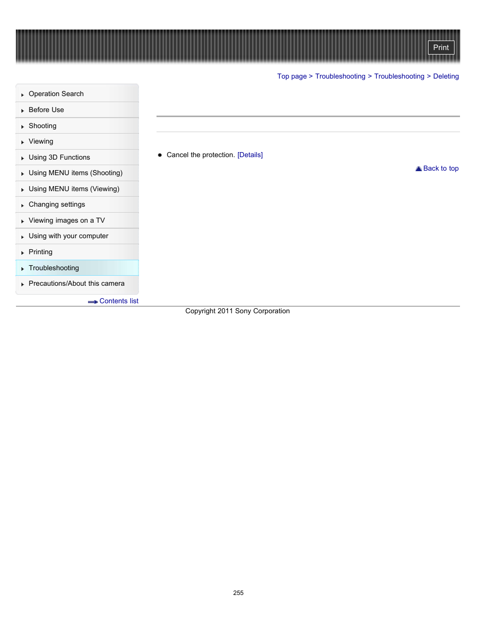 Deleting | Sony DSC-HX9V User Manual | Page 255 / 289