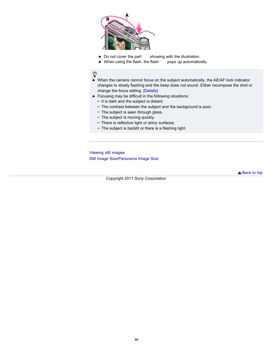 Sony DSC-HX9V User Manual | Page 46 / 289