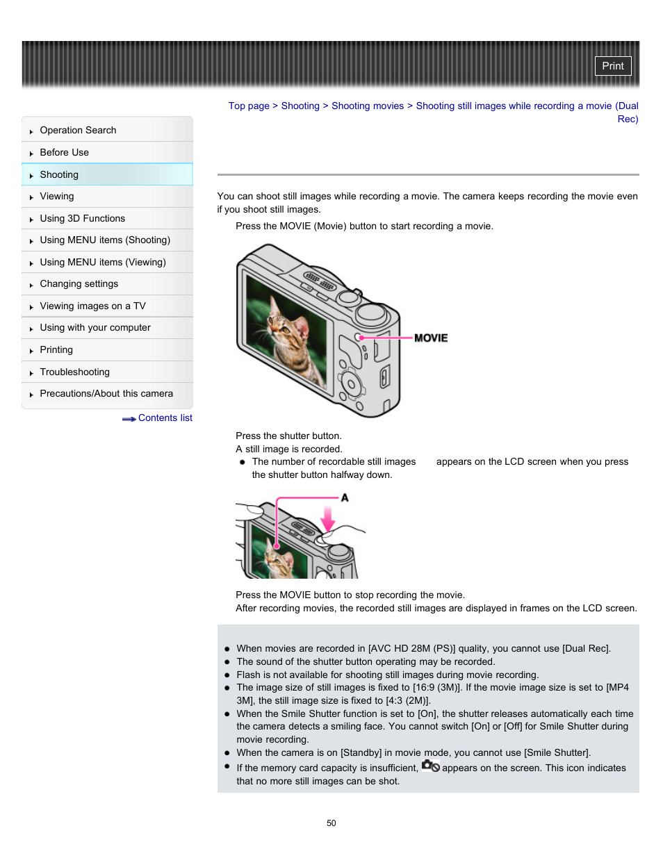 Sony DSC-HX9V User Manual | Page 50 / 289