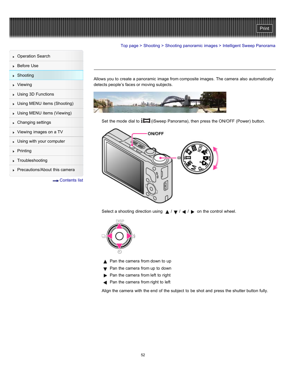 Intelligent sweep panorama | Sony DSC-HX9V User Manual | Page 52 / 289