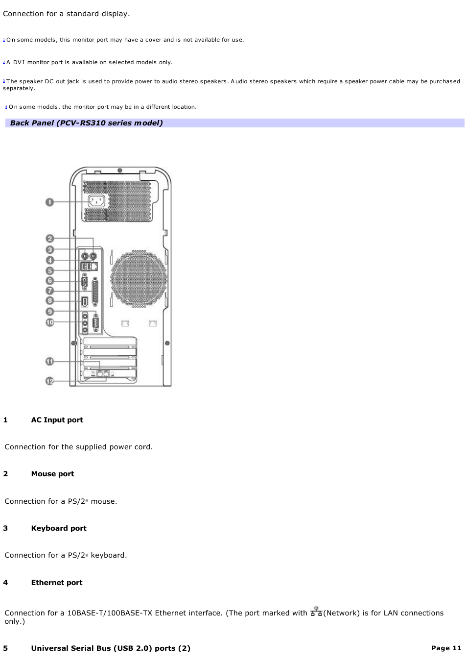 Sony PCV-RS311 User Manual | Page 11 / 161