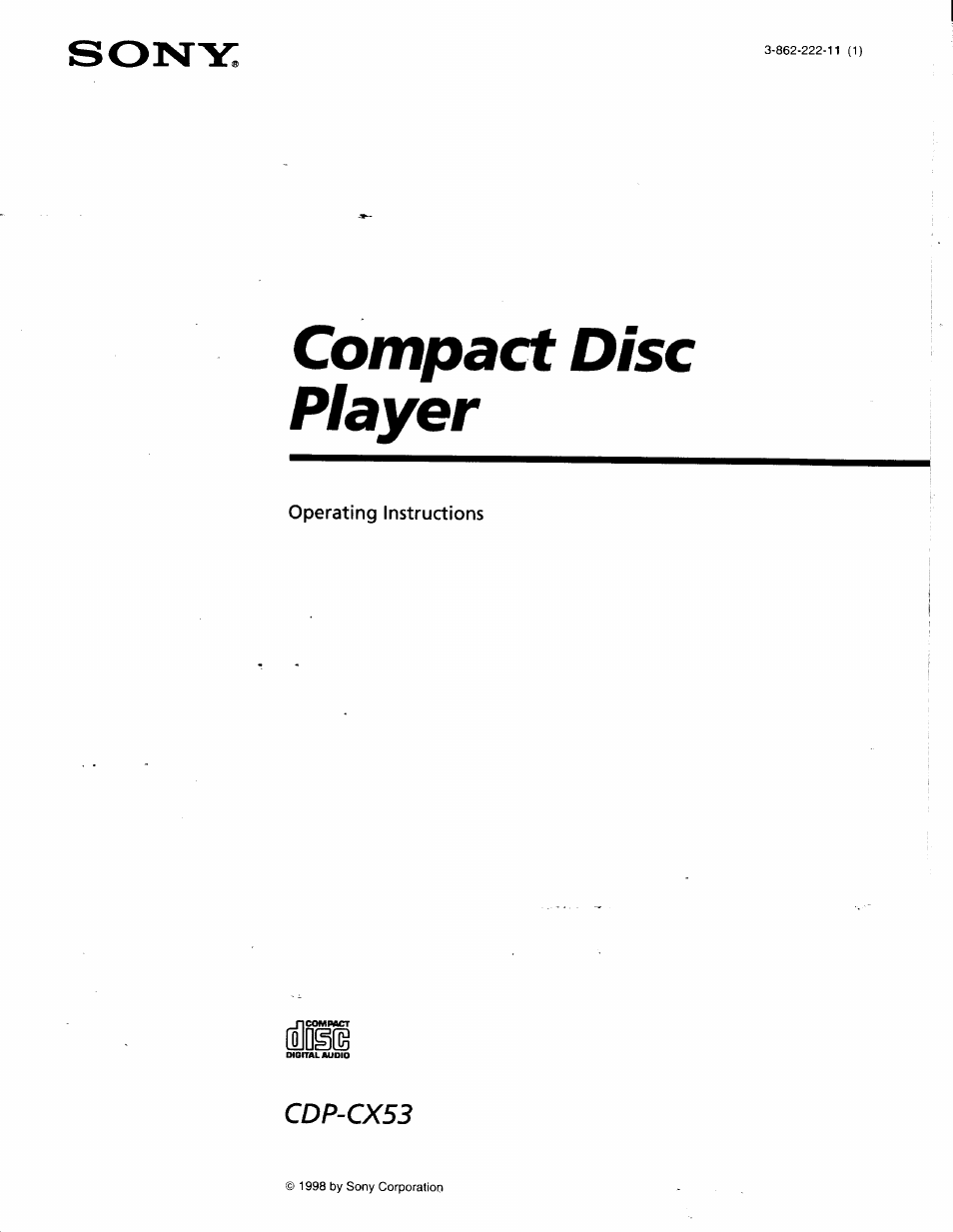 Sony CDP-CX53 User Manual | 19 pages