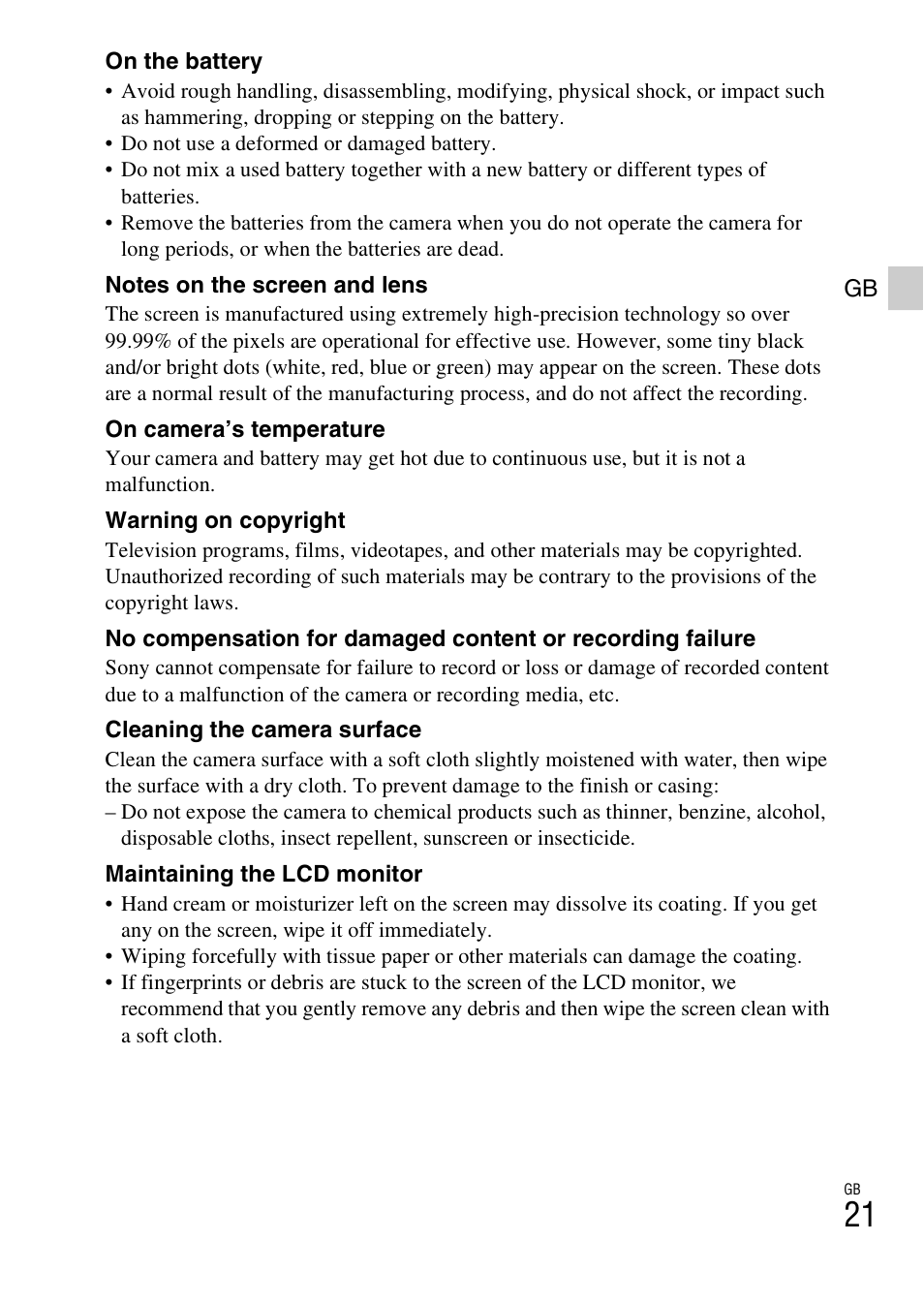 Sony DSC-H200 User Manual | Page 21 / 48