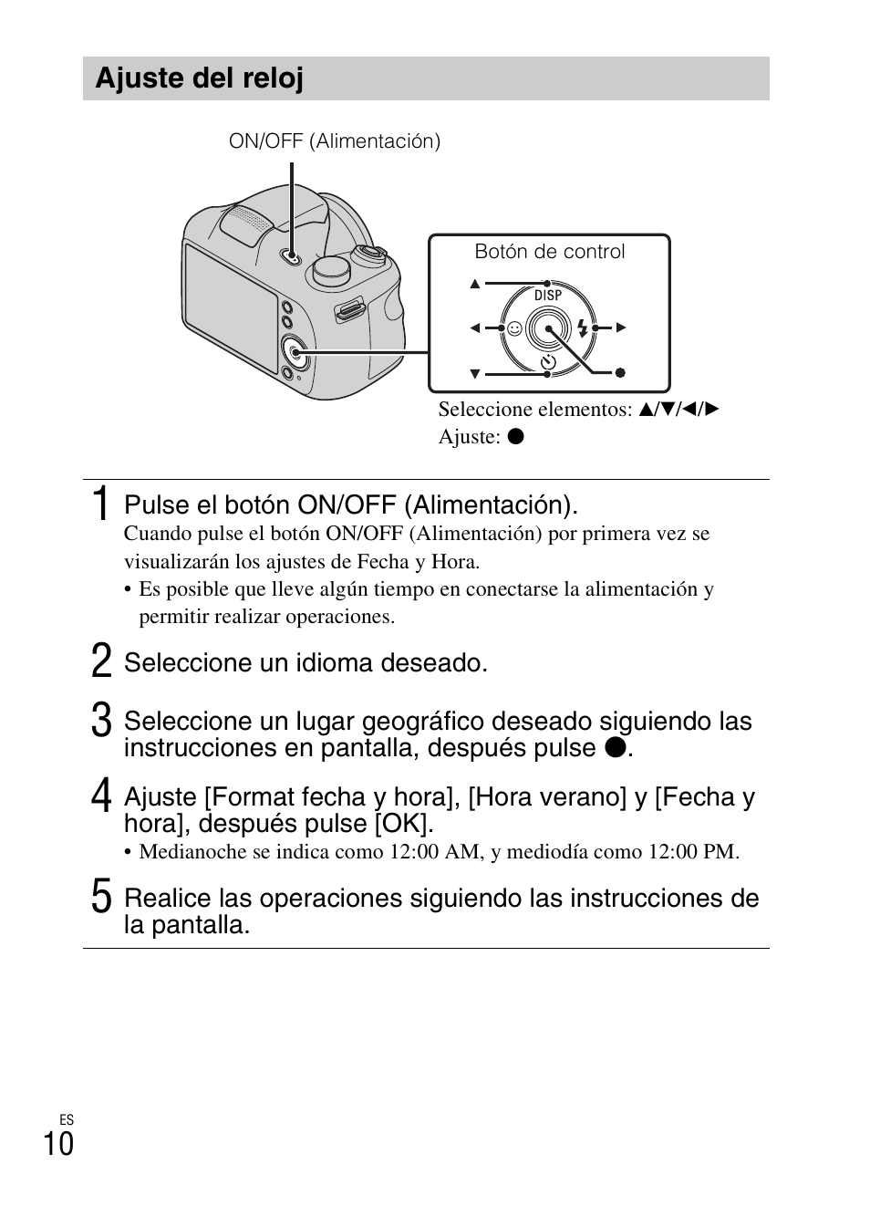 Ajuste del reloj | Sony DSC-H200 User Manual | Page 32 / 48